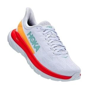 Hoka One One Mach 4 Men’s Size 11D White Fiesta Red Lace Up Running Shoes